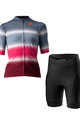 CASTELLI Rövid kerékpáros mez rövidnadrággal - DOLCE LADY - fekete/piros/kék