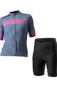 CASTELLI Rövid kerékpáros mez rövidnadrággal - FENICE LADY - fekete/kék/rózsaszín