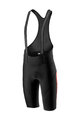 CASTELLI Rövid kerékpáros nadrág kantárral - VELOCISSIMO IV - piros/fekete