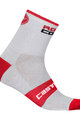 CASTELLI Klasszikus kerékpáros zokni - ROSSO CORSA 9 - fehér/piros