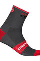 CASTELLI Klasszikus kerékpáros zokni - ROSSO CORSA 9 - szürke/piros