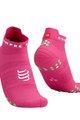 COMPRESSPORT Kerékpáros bokazokni - PRO RACING 4.0 RUN - rózsaszín/zöld