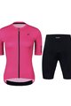 HOLOKOLO Rövid kerékpáros mez rövidnadrággal - VICTORIOUS LADY - fekete/rózsaszín