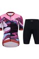 HOLOKOLO Rövid kerékpáros mez rövidnadrággal - SUNSET ELITE LADY - színes/fekete/rózsaszín