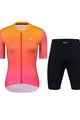 HOLOKOLO Rövid kerékpáros mez rövidnadrággal - INFINITY LADY - fekete/rózsaszín/narancssárga