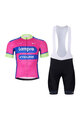 BONAVELO Rövid kerékpáros mez rövidnadrággal - LAMPRE - rózsaszín/fekete