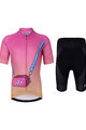 HOLOKOLO Rövid kerékpáros mez rövidnadrággal - CANDYBAG KIDS - fekete/sárga/rózsaszín