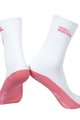 MONTON Klasszikus kerékpáros zokni - SKULL - fehér/rózsaszín