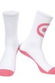 MONTON Klasszikus kerékpáros zokni - SKULL LADY - rózsaszín/fehér