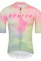 MONTON Rövid ujjú kerékpáros mez - MORNINGGLOW - világoszöld/lila/rózsaszín