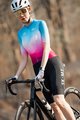 MONTON Rövid ujjú kerékpáros mez - SKULL NORTHERNLIGHTS LADY - kék/bordó/rózsaszín