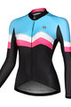 Monton Hosszú ujjú kerékpáros mez nyári - WINLAN LADY WINTER - rózsaszín/fekete/kék