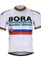 BONAVELO Rövid ujjú kerékpáros mez - BORA UCI 2019 KIDS - fehér