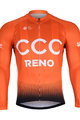 BONAVELO Hosszú ujjú kerékpáros mez - CCC 2019 WINTER - narancssárga/fekete