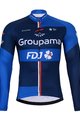BONAVELO Hosszú ujjú kerékpáros mez - FDJ 2025 WINTER - kék/fekete