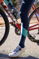 SANTINI Hosszú kerékpáros nadrág kantárral - CORAL BENGAL LADY - fekete/kék