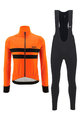 SANTINI Kerékpáros téli kabát és nadrág - COLORE HALO + LAVA - narancssárga/fekete