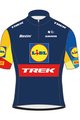 SANTINI Rövid ujjú kerékpáros mez - LIDL TREK 2024 KIDS - sárga/piros/kék