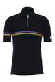SANTINI Rövid ujjú kerékpáros póló - UCI RAINBOW WOOL - szivárványos/fekete