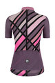 SANTINI Rövid kerékpáros mez rövidnadrággal - SLEEK RAGGIO LADY - rózsaszín/fekete/lila