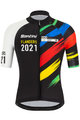 SANTINI Rövid ujjú kerékpáros mez - UCI WC FLANDERS 2021 - fekete/szivárványos