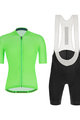 SANTINI Rövid kerékpáros mez rövidnadrággal - COLORE - zöld/fekete