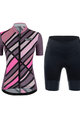 SANTINI Rövid kerékpáros mez rövidnadrággal - SLEEK RAGGIO LADY - rózsaszín/fekete/lila