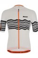 SANTINI Rövid kerékpáros mez rövidnadrággal - TONO PROFILO - narancssárga/fekete/fehér
