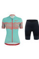 SANTINI Rövid kerékpáros mez rövidnadrággal - TONO PROFILO LADY - kék/fekete/narancssárga