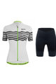 SANTINI Rövid kerékpáros mez rövidnadrággal - TONO PROFILO LADY - zöld/fehér/fekete