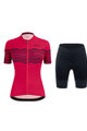SANTINI Rövid kerékpáros mez rövidnadrággal - TONO PROFILO LADY - fekete/rózsaszín