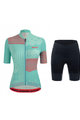 SANTINI Rövid kerékpáros mez rövidnadrággal - GIADA OPTIC LADY - fekete/kék/rózsaszín