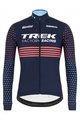 SANTINI Hosszú ujjú kerékpáros mez - TREK 2022 FACTORY RACING CX WINTER - rózsaszín/kék