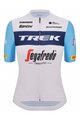 SANTINI Rövid ujjú kerékpáros mez - TREK SEGAFREDO 2023 LADY FAN LINE - világoskék/fehér