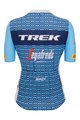 SANTINI Rövid ujjú kerékpáros mez - TREK SEGAFREDO 2023 LADY FAN LINE - világoskék/fehér