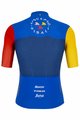 SANTINI Rövid ujjú kerékpáros mez - NIBALI SQUALO - piros/kék/sárga