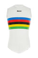 SANTINI Ujjatlan kerékpáros póló - UCI RAINBOW - fehér/szivárványos