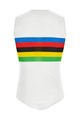 SANTINI Ujjatlan kerékpáros póló - UCI RAINBOW - fehér/szivárványos