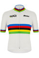 SANTINI Rövid ujjú kerékpáros mez - UCI WORLD CHAMP ECO - szivárványos/fehér