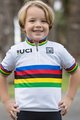 SANTINI Rövid ujjú kerékpáros mez - UCI KIDS - színes/fehér