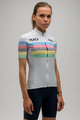 SANTINI Rövid ujjú kerékpáros mez - UCI WORLD 100 LADY - fehér/szivárványos