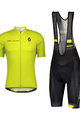 SCOTT Rövid kerékpáros mez rövidnadrággal - RC TEAM 10 - sárga/fekete