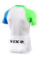 SIX2 Rövid ujjú kerékpáros mez - BIKE3 ULTRALIGHT - zöld/kék/fehér