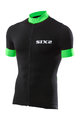 SIX2 Rövid ujjú kerékpáros mez - BIKE3 STRIPES - zöld/fekete