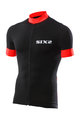 SIX2 Rövid ujjú kerékpáros mez - BIKE3 STRIPES - fekete/piros
