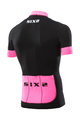 SIX2 Rövid ujjú kerékpáros mez - BIKE3 STRIPES - fekete/rózsaszín