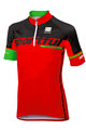 SPORTFUL Rövid ujjú kerékpáros mez - SC TEAM KIDS - fekete/piros