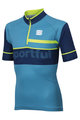 SPORTFUL Rövid ujjú kerékpáros mez - SQUADRA CORSE KIDS - világoskék/sárga/kék