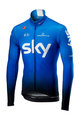 CASTELLI Hosszú ujjú kerékpáros mez - TEAM SKY 2019 WINTER - fehér/világoskék/fekete