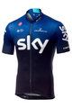 CASTELLI Rövid ujjú kerékpáros mez - TEAM SKY FAN 2019  - fekete/kék/fehér